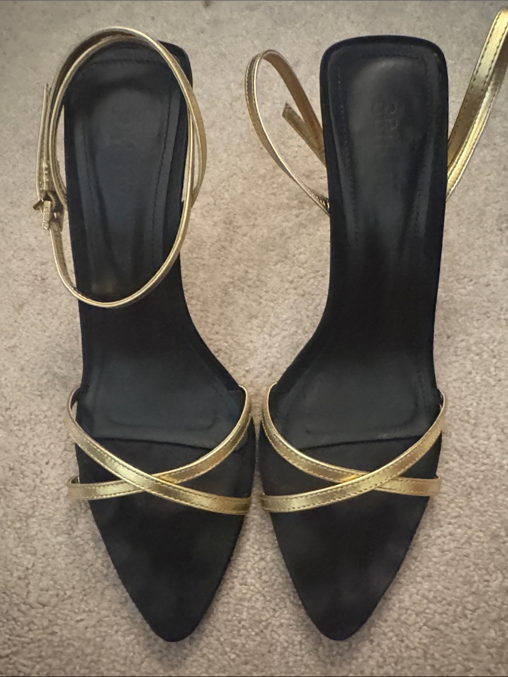 SCHUTZ Claudia Metallic Leather Sandal - 9.5 / Gold / Metallic Leather